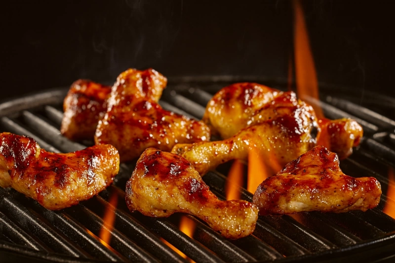 alitas de pollo a la parrilla jugosas y doradas al carbón