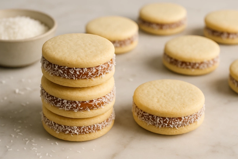 Deliciosos alfajores caseros listos para disfrutar